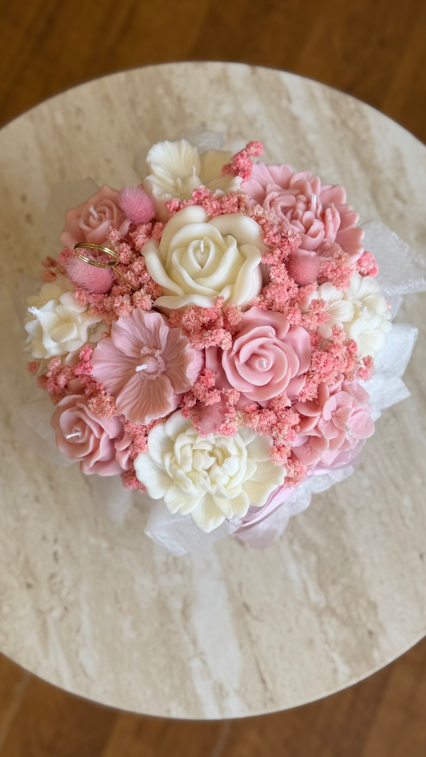Pink candle bouquet