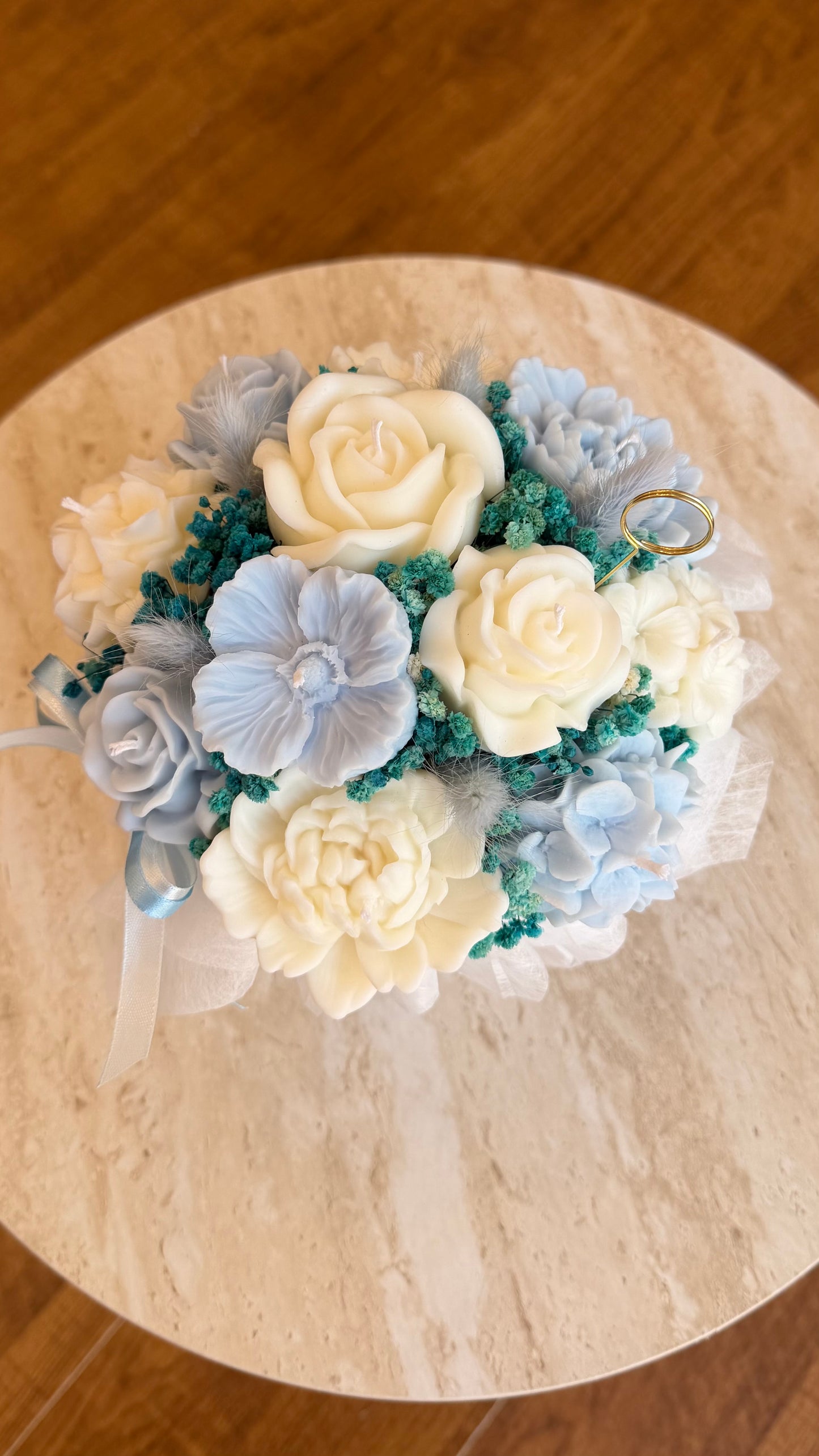 Blue candle bouquet