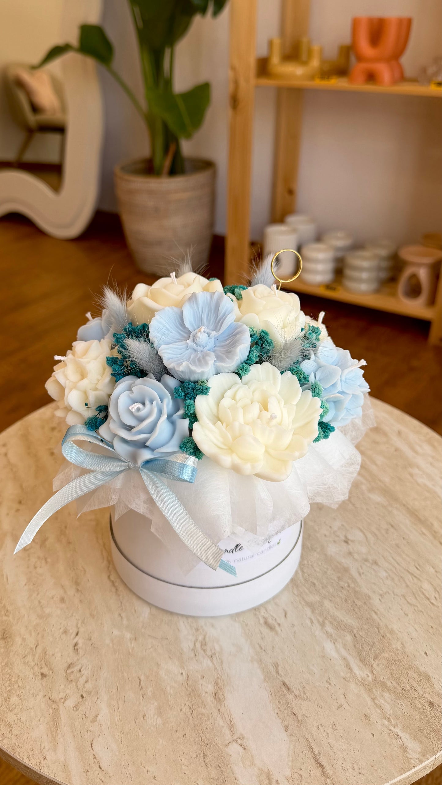 Blue candle bouquet
