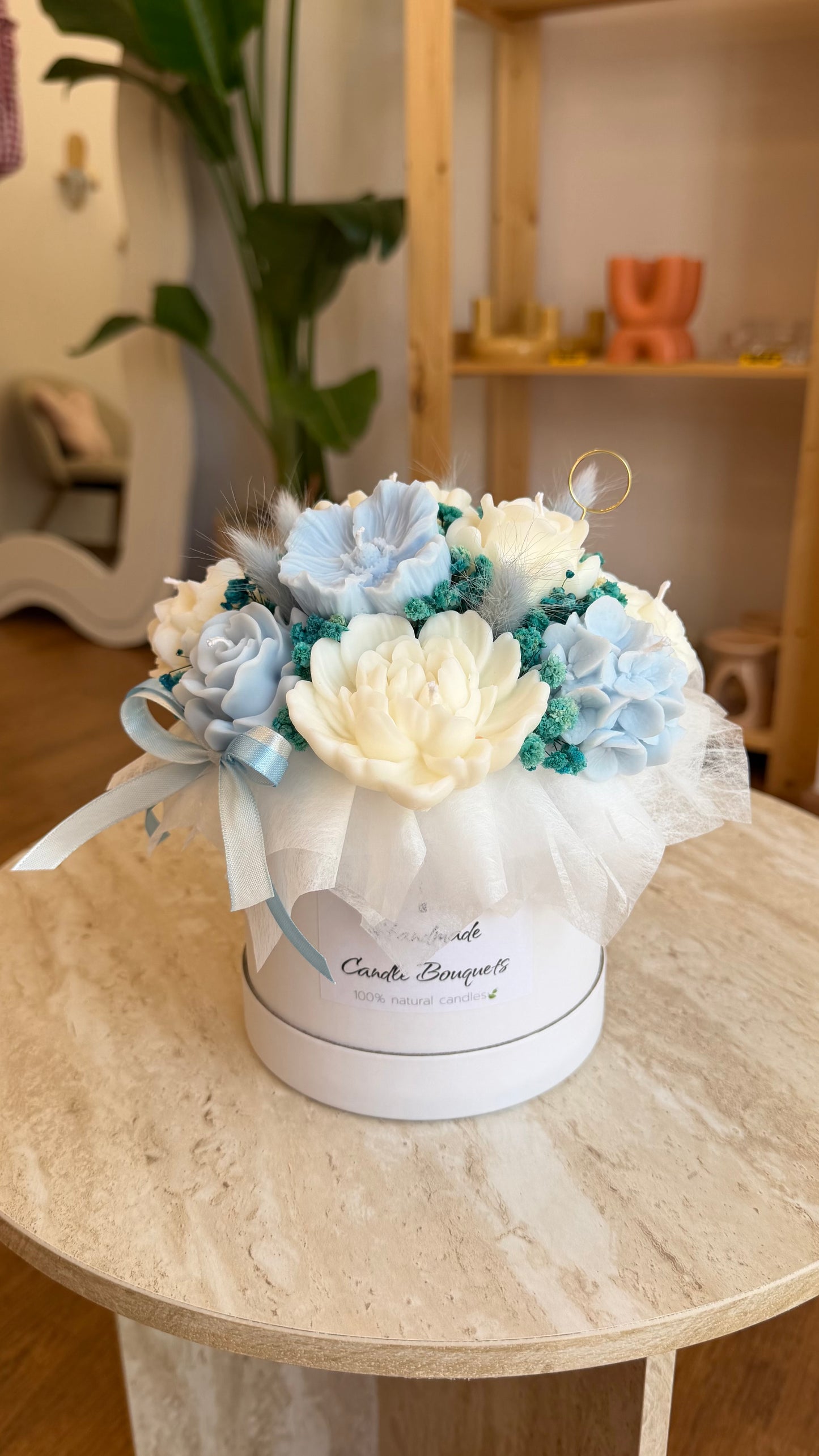 Blue candle bouquet