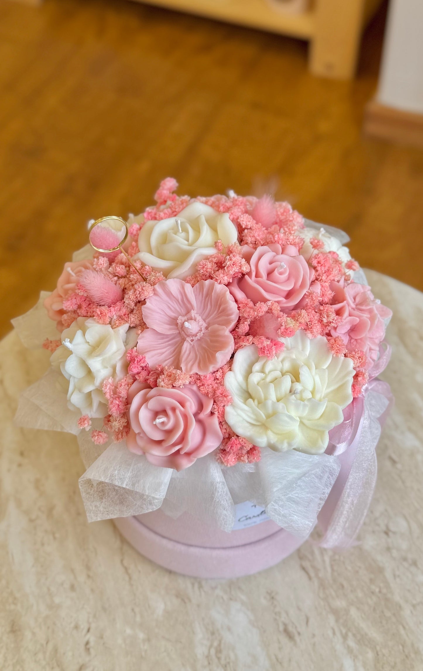 Pink candle bouquet
