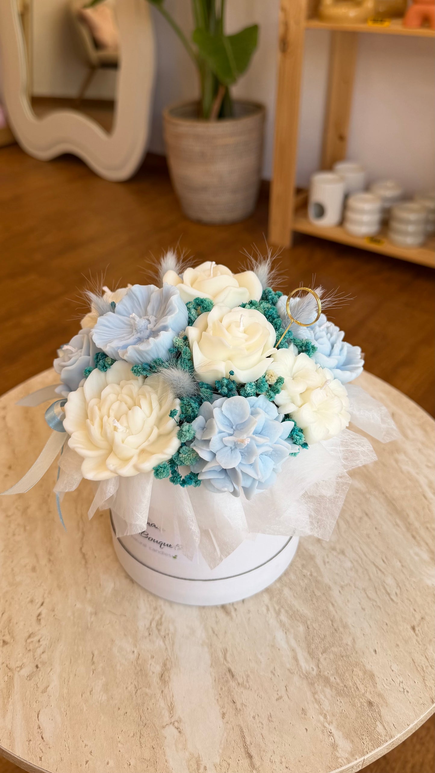 Blue candle bouquet