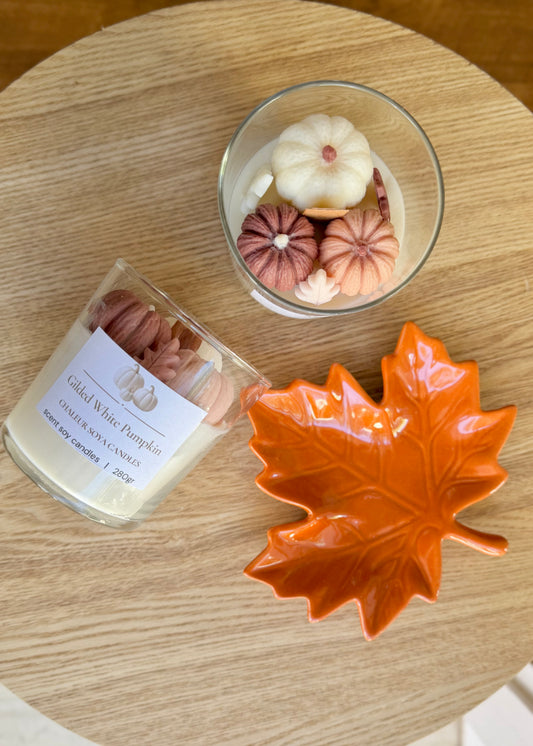 White pumpkin candle
