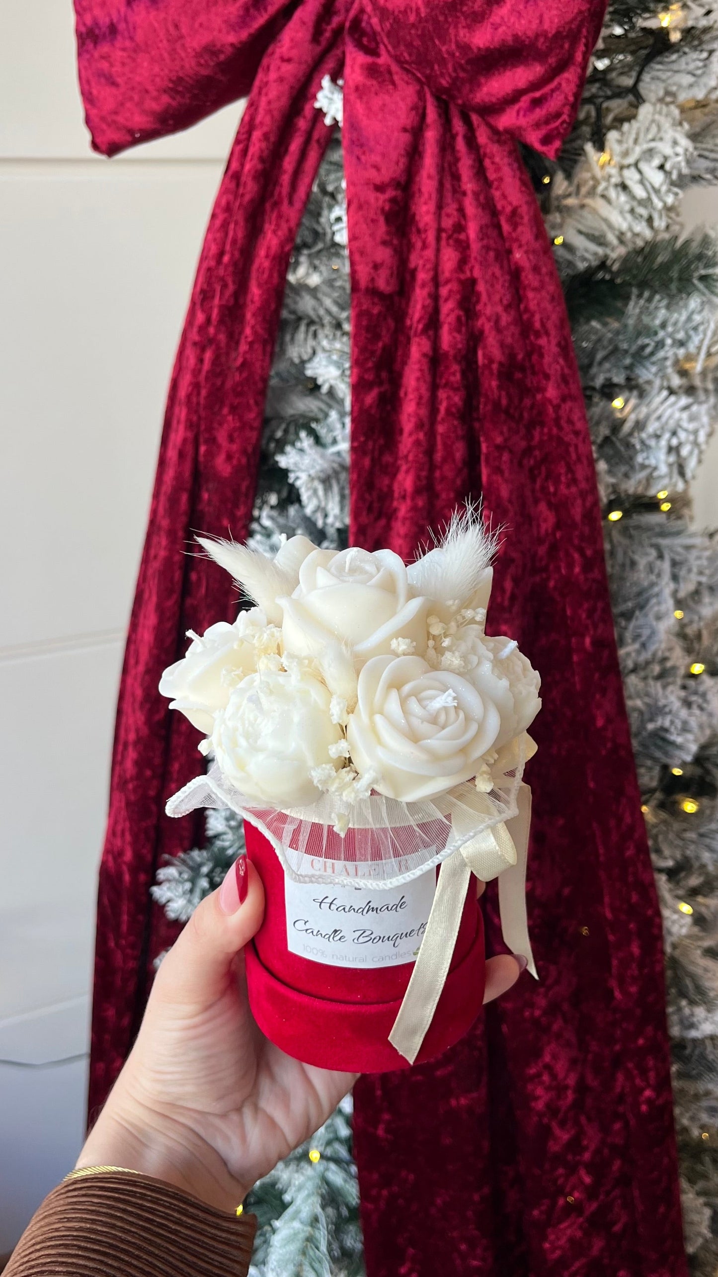 Red velvet candle bouquet